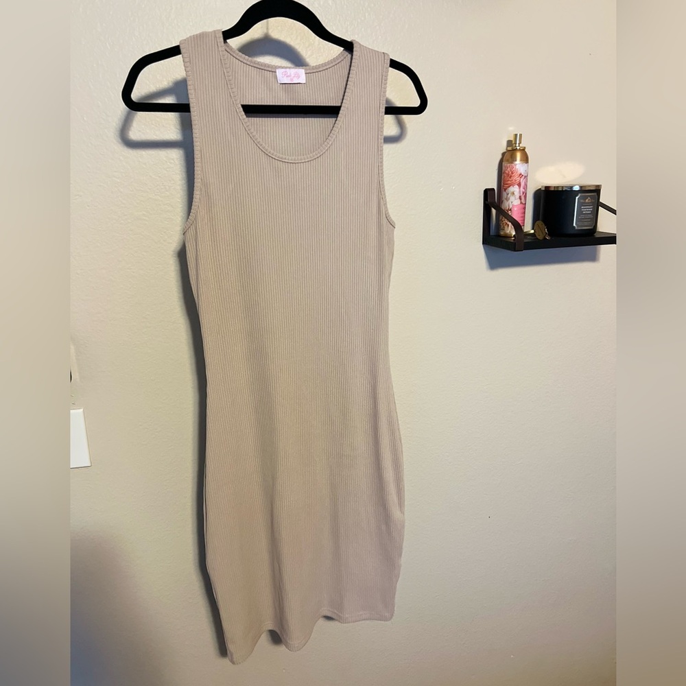 Pink Lily Ribbed Midi Dress